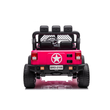 Autko terenowe Geoland Power dla 2 dzieci Różowy + Pilot + Silniki 2x200W + Bagażnik + Radio MP3 + LED